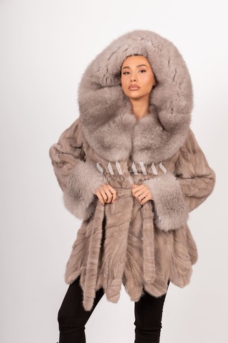 Cappotto pelliccia visone blu