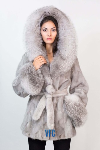 Cappotto visone zaffiro - , con